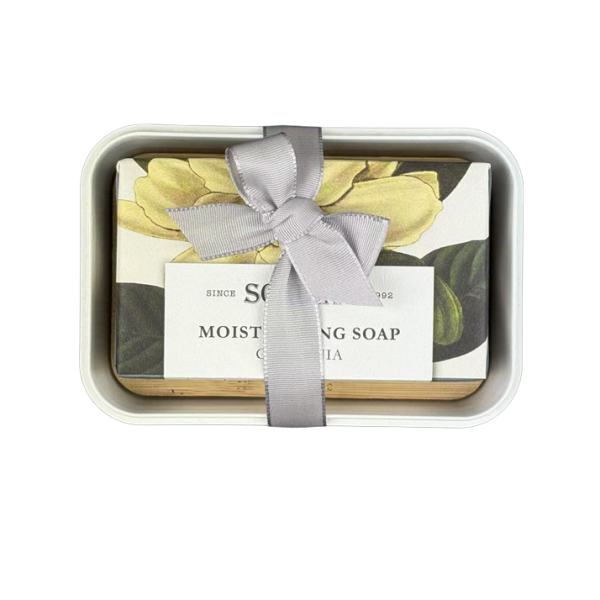 Hand-Finished Moisturising Soap & Soap Tray - White Gardenia