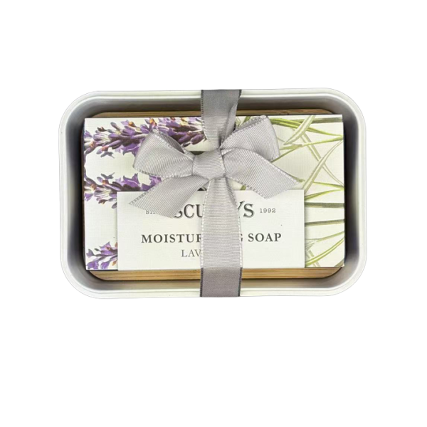 Hand-Finished Moisturising Soap & Soap Tray - Lavender