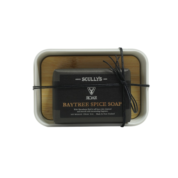 Hand-Finished Moisturising Soap & Soap Tray - Men's Baytree Spice Soap