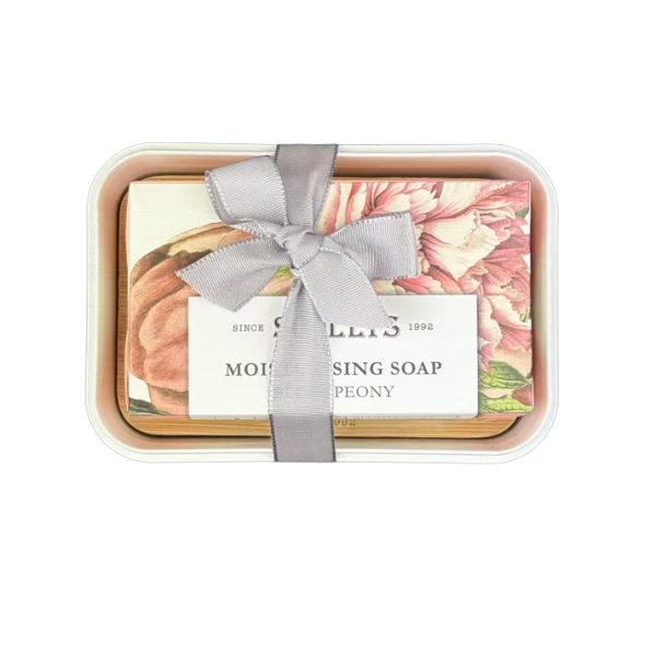 Hand-Finished Moisturising Soap & Soap Tray - Blush Peony