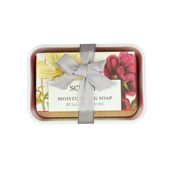 Hand-Finished Moisturising Soap & Soap Tray - Bulgarian Rose